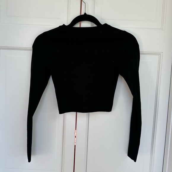 Zara Black Cropped Knit Sweater - Picture 7 of 8